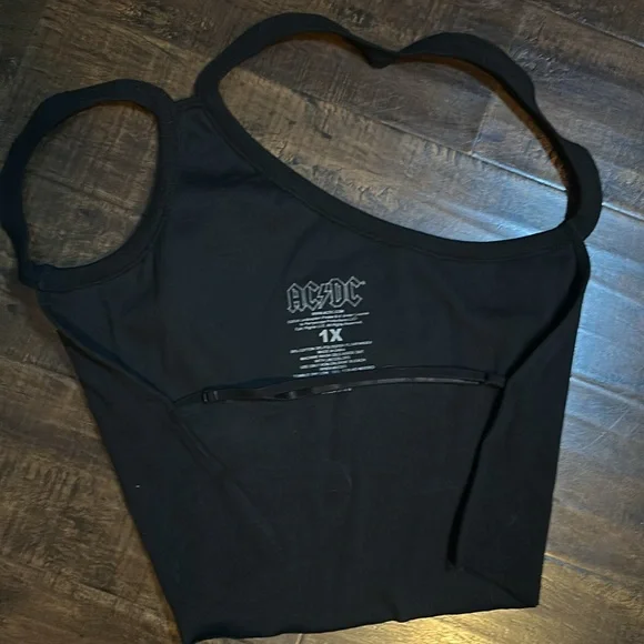 AC/DC Backless 1 Shoulder Crop with single back strap! Size 1x and XS Available - Picture 3 of 3